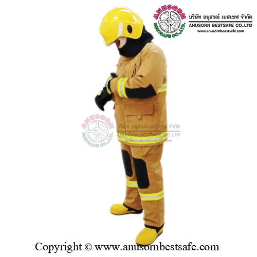FIRE SUIT NFPA/EN K ชุดดับเพลิงมืออาชีพมาตรฐาน EN สีกากี Anusorn Bestsafe co.,ltd